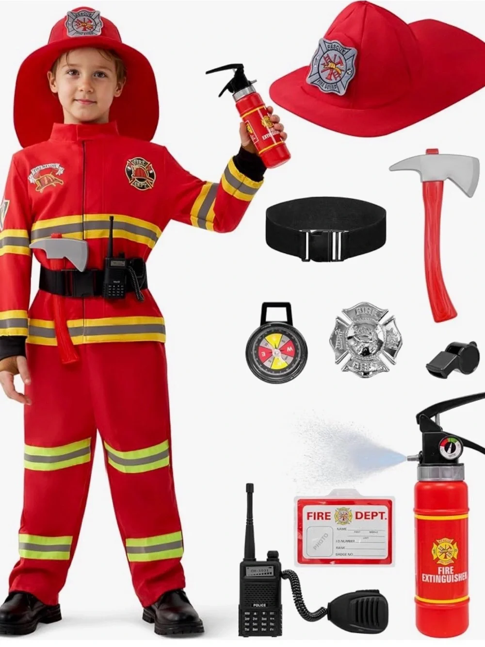 Kids Fire Fighter Costume - Brown